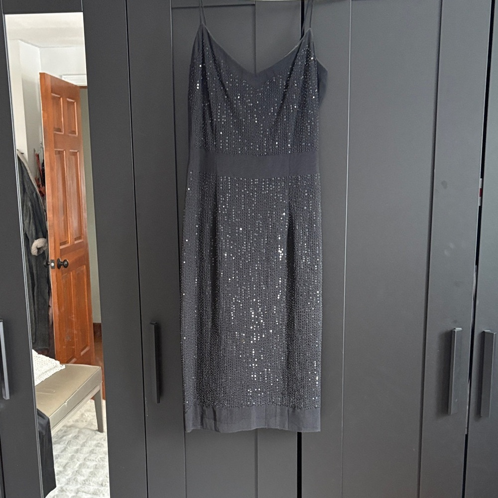 Laundry By Shelli Segal Black Sequin Midi Dress